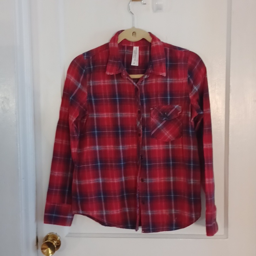 Flannel shirt Check & Stripe junior size medium